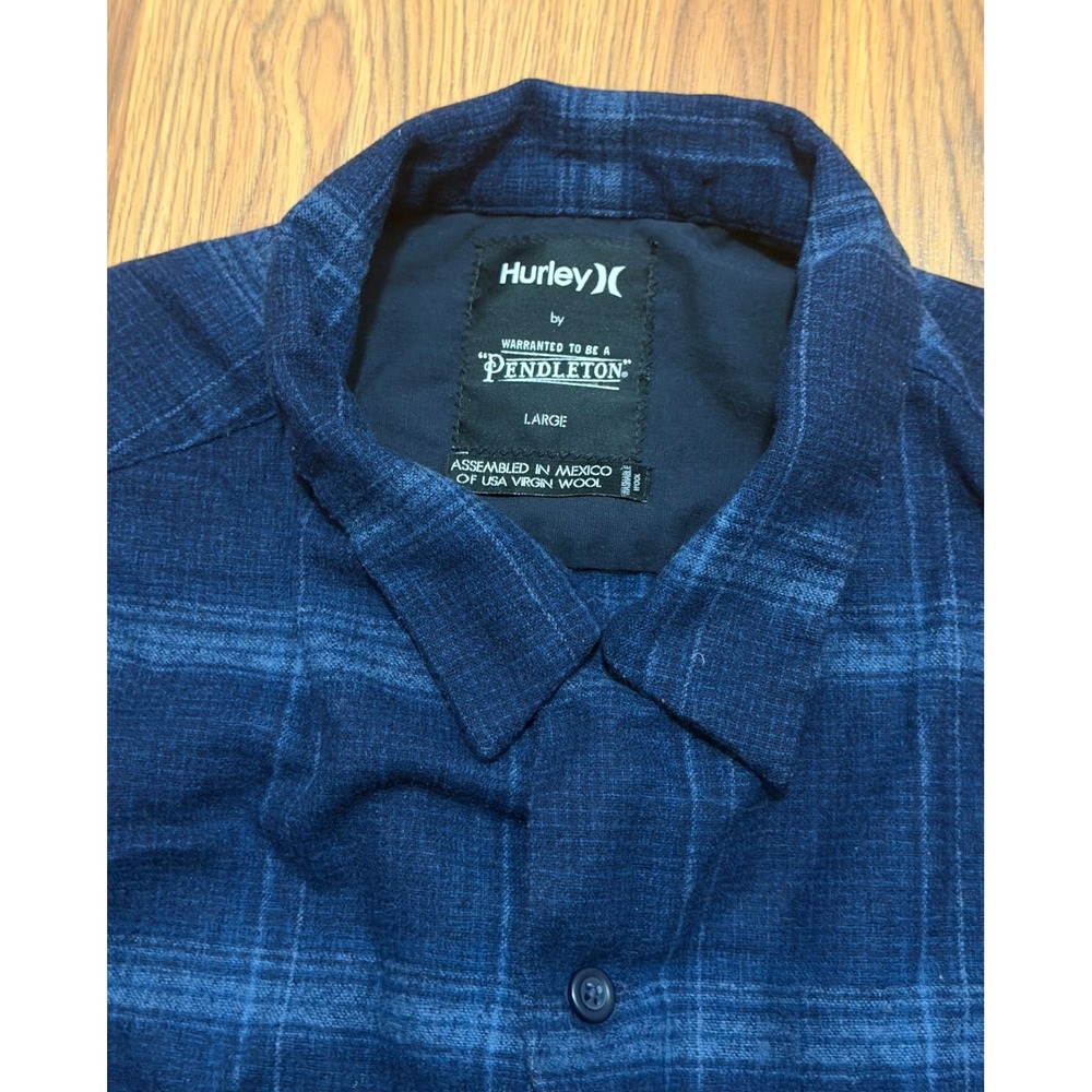 Hurley Pendleton Wool Shirt Jacket Mens Large Plaid Button Front Shacket - Picture 3 of 13